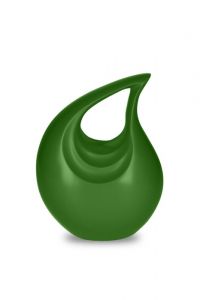 Pequeña urna para cenizas aluminio 'Lágrima' verde manzana